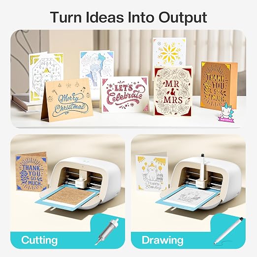 Likcut Vinyl Cutter Machine Cardstock Creator Bundle, Smart Compact Sticker Maker with Carrying Case & Accessories, Beige - Image 7