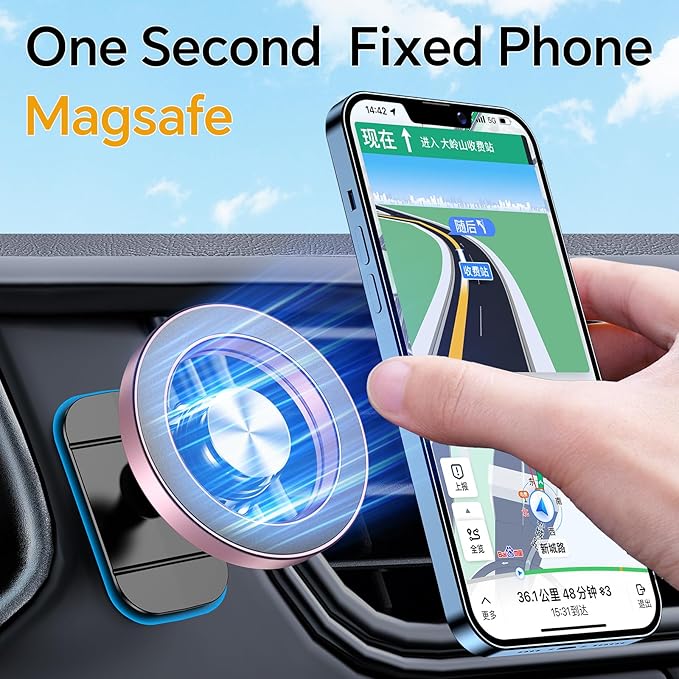 Kaistyle for Magsafe Car Mount【20 Strong Magnets】Magnetic Phone Holder for Car Phone Holder Mount Dash Mounted Holders Cell Phone Holders for Your Car Accessories for Women Men for iPhone 17 16 15 14 - Image 3