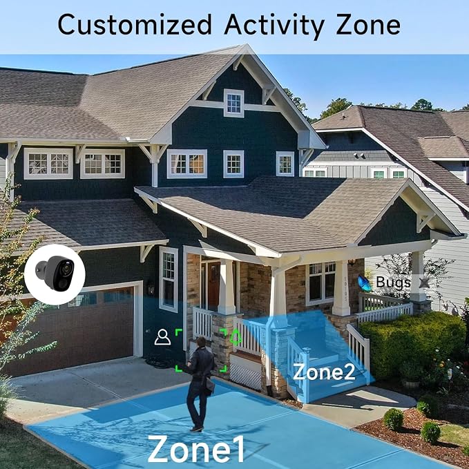 4Pack 5G/2.4G WiFi Security Cameras, 2K Security Cameras Wireless Outdoor Battery Powered with AI Motion Detection Siren Alarm, Color Night Vision, 2-Way Talk, IP65 Waterproof, Works w/Alexa, Cloud/SD - Image 7