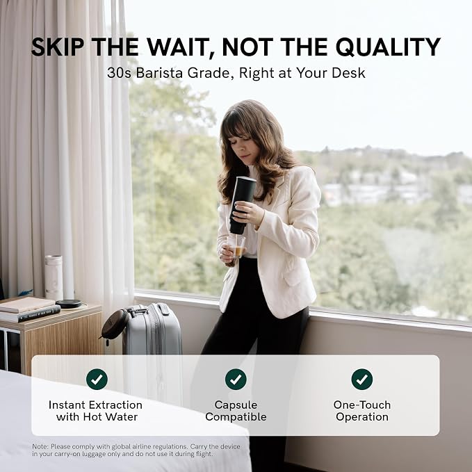 OutIn Nano Portable Electric Espresso Machine, Travel Coffee Maker | Self-Heating USB-C Car Coffee Maker for Ground Coffee & NS Capsules, Ideal for Camping, RV, Hiking and Office, Teal - Image 4