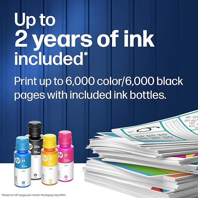 HP Smart Tank 5101 Wireless All-in-One Refillable Printer, Scanner, Copier with 2 Years of Ink Included, Wireless (2.4ghz only) Printer-for-Home use (1F3Y0A) - Image 4