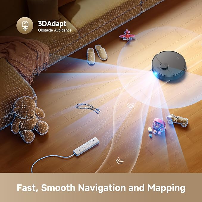 dreame D30 Ultra CE Robot Vacuum and Mop, 25,000Pa Powerful Suction | 0.41in Mop Lifting, Multifunctional Base Station, Auto Dust Emptying & Mop Self-Cleaning, Smart Obstacle Avoidance, Black - Image 8