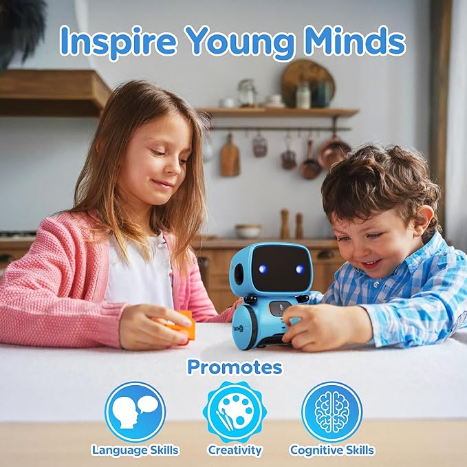 Contixo R1 Kids Robot Toy, Blue Interactive Smart Robots with Voice Control Talking Dancing Learning Touch Sensor Compact Educational Portable Toy for Boys Girls Toddlers 3-8 Years Old Birthday Gifts - Image 2