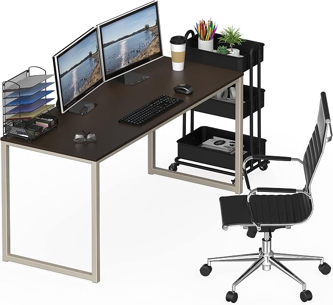 SHW Mission 55-Inch Home Office Computer Desk, Espresso - Image 8