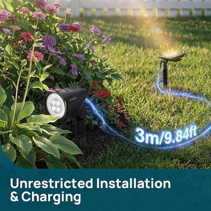 Linkind Smart Solar Lights Outdoor Waterproof SL6C, Dual-Ring Solar&USB Charging Solar Spotlights Outdoor Waterproof IP66, Color Changing Spot Light for Yard, Tree, Landscape, House, 4 Pack - Image 8