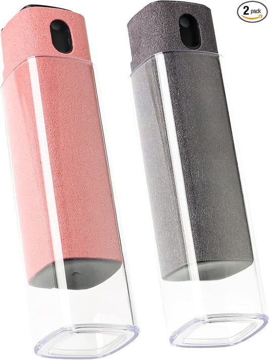 CUIUD Touchscreen Screen Cleaner Kit 2 Pcs, Phone, Tablet and Car Screen Cleaner, Two in One Spray and Microfiber Cloth(Grey&Pink) by Unknown