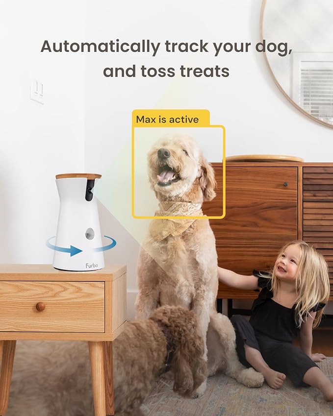 Furbo 360° Dog Camera: Basic See, Talk & Toss Features, No AI Alerts, No Subscription Required, Pet Security Cam w/Barking Alerts, Rotating View, Treat Toss, 2-Way Audio, Smart Home Puppy Monitoring - Image 3
