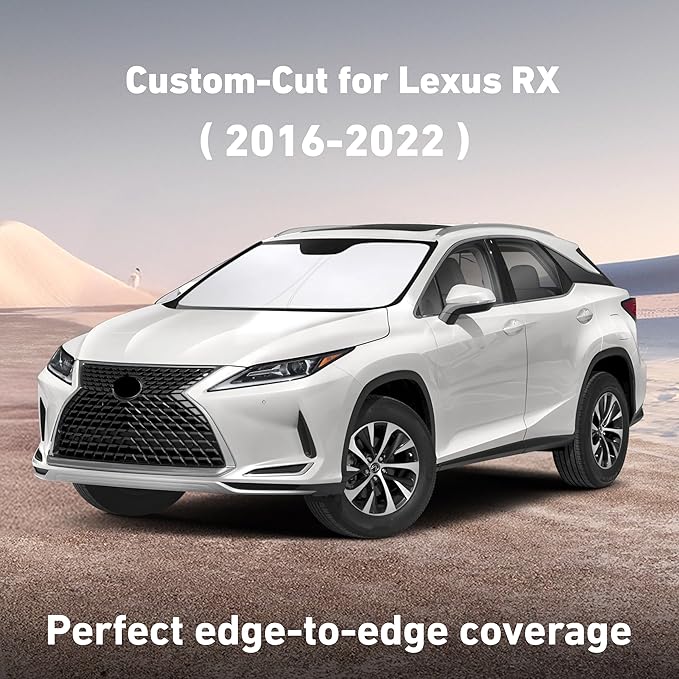 EcoNour Windshield Sunshade Compatible for Lexus RX 350 450h 2016-2020 2021 2022, Sun Visor for Front Windshield & Window Sun Shade Cover, UV Heat Blocker & Protector, Car Accessories - Image 2