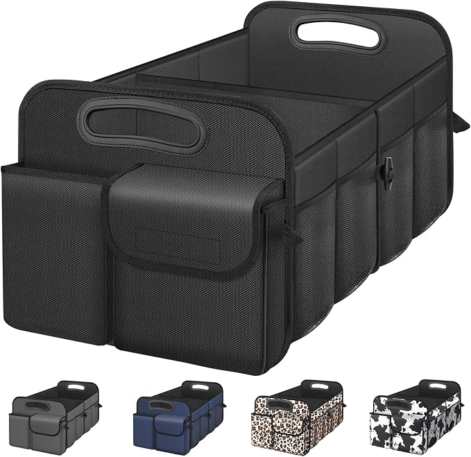 Femuar Car Trunk Organizer with Large Capacity Waterproof Car Accessories for Women & Men, Collapsible Trunk Organizer for Suv/Jeep/Sedan,Tools (Black, Standard) by GuangzhouTailinTechnologyCo
