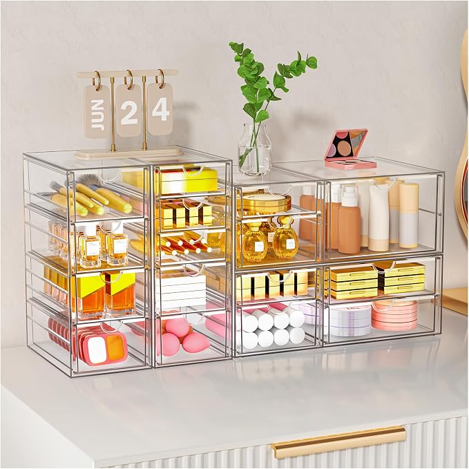 Stackable Storage Drawers, Acrylic Organizers,7 Drawers | Makeup Organizer, Bathroom Organizers and Storage, Plastic Bins for For Vanity, Undersink, Pantry - Image 6