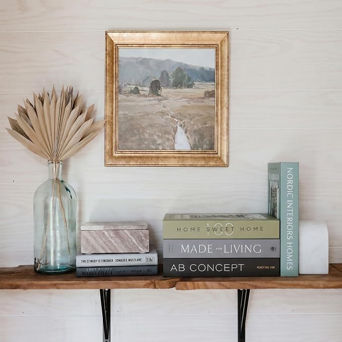PROBENEX 4 Pcs Decorative Books | Faux Olive Coffee Table & Shelf Decor | Earthy Botanical Look for Living Room, Office and Entryway - Not Real, Tool-Free 2-Min Setup - Image 3