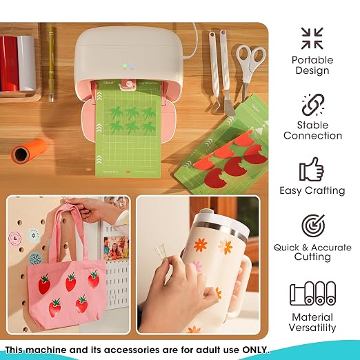 Likcut Vinyl Cutter Machine, AI Image Generation Cutting Machine Glee S501 for DIY Joy, Portable Smart Cutting Tool for Crafter, Sticker Decal Maker for Custom Stickers, Crafts for Adults - Image 7