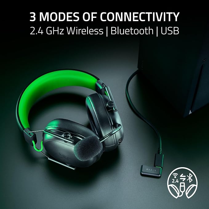 Razer BlackShark V3 X HyperSpeed Wireless Xbox Gaming Headset, Black | 50mm Drivers, Cardioid Mic, 2.4 GHz, Bluetooth, Works with PC, Mac, PS5, Nintendo Switch, Smartphone, 70 Hr Battery - Image 6