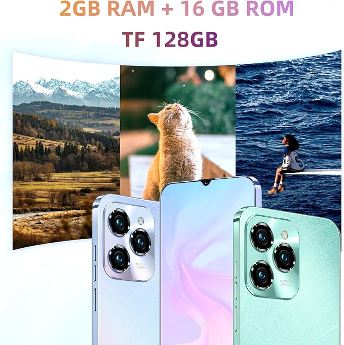 Unlock Phone, 4G Network Android Phone, 6.3-inch Screen, 2GB RAM+16GB ROM/TF 128GB, Dual SIM Cards, Dual Cameras, Suitable for Novice Users (83white) - Image 4