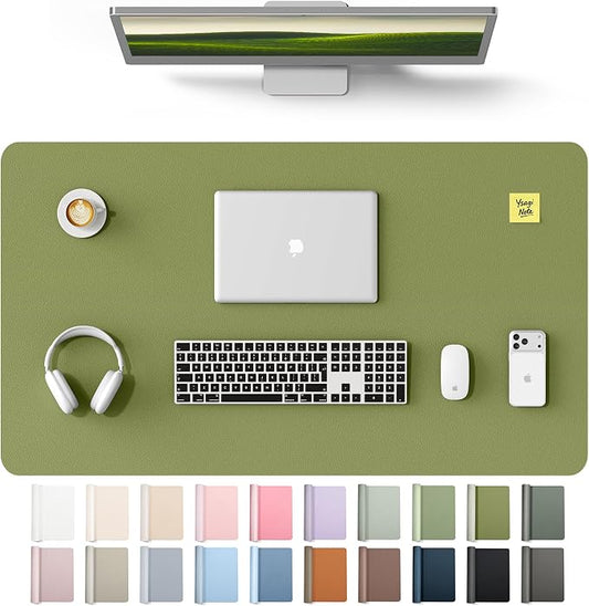 YSAGi Leather Desk Protector, Office Mat, Large Mouse Mat, Non-Slip PU Leather Blotter, Laptop Desk Mat, Waterproof Writing Pad for Office and Home(Green, 40" x 24") by YSAGi