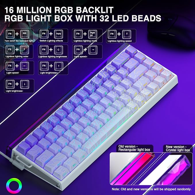 AULA Hero 68 HE 60% Gaming Keyboard Wired, Hall Effect Magnetic Switch Keyboard with Adjustable Actuation, Fast Trigger Mode, 8K Hz Polling Rate, 0.125ms Latency,Side Printed PBT Keycaps, RGB Backlit - Image 3