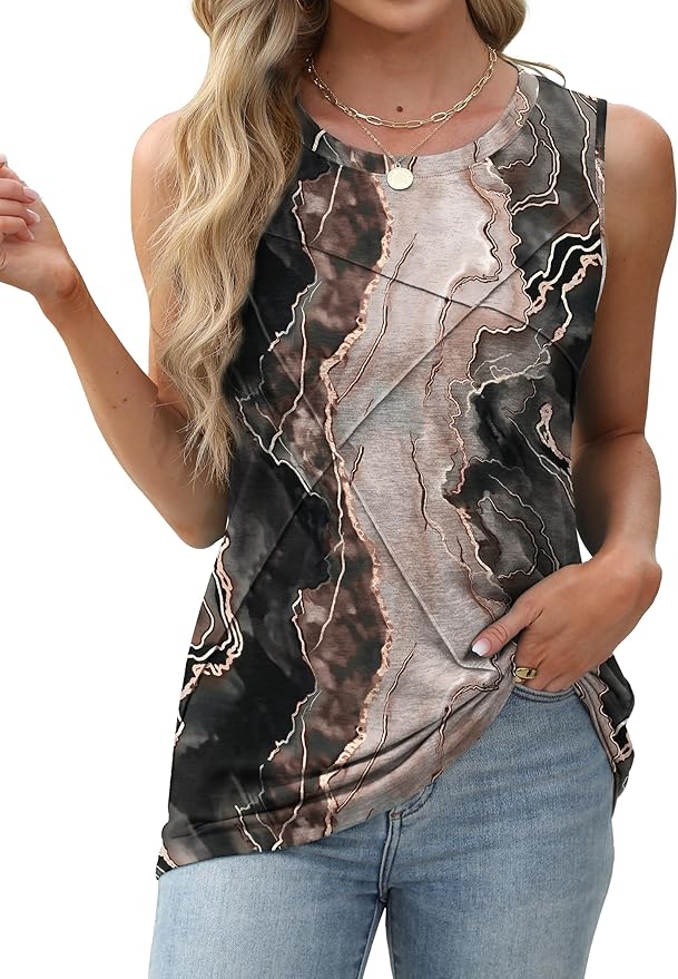 WIHOLL Women's Sleeveless Summer Crewneck Loose Fit Tank Tops - Image 3