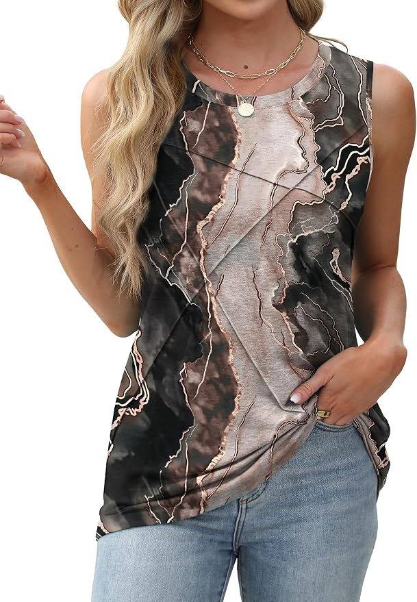 WIHOLL Women's Sleeveless Summer Crewneck Loose Fit Tank Tops - Image 3