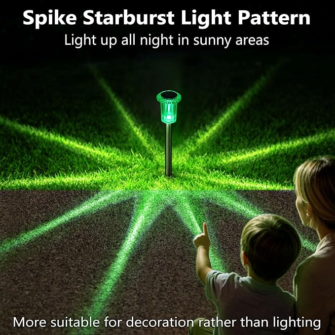 DenicMic Halloween Solar Lights Outdoor Waterproof 10 Pack Halloween Decor | Stake Lights for Yard Pathway Garden Walkway Driveway Patio Lawn, Auto On/Off Green LED Halloween Decorations Outdoor - Image 6