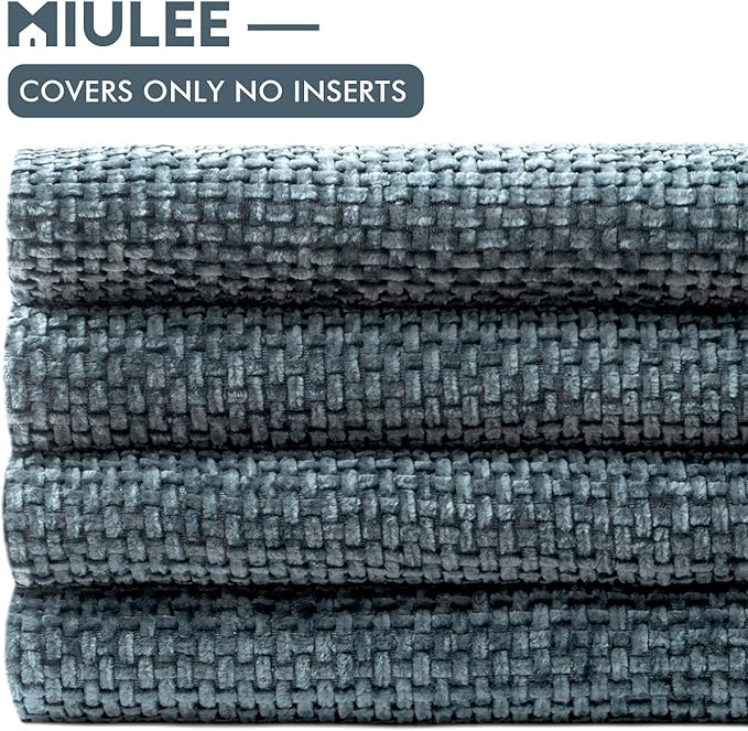 MIULEE Pack of 4 Couch Throw Pillow Covers 20x20 Inch Navy Blue Soft Decorative Chenille Pillow Covers Farmhouse Accent Cushion Covers for Boho Home Decor Sofa Bedroom Living Room - Image 6