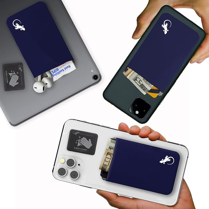 Phone Wallet - Adhesive Card Holder - Cell Phone Pouch - Stick on Lycra Pocket by Gecko - Carry Credit Cards and Cash - Image 3