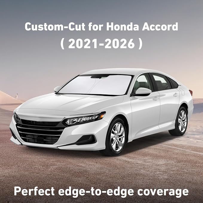 EcoNour Windshield Sunshade Compatible for Honda Accord 2018-2020 2021 2022, Sun Visor for Front Windshield & Window Sun Shade Cover, UV Heat Blocker & Protector, Car Accessories - Image 2