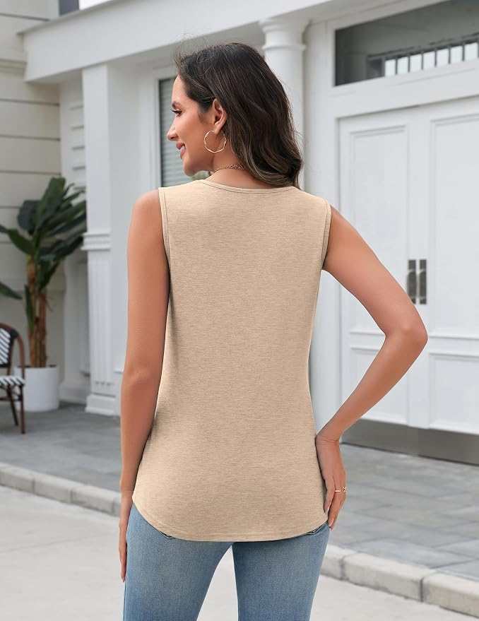 Zeagoo Tank Top for Women V Neck Loose Fit Sleeveless Summer Tops Business Casual Outfits Dressy Blouses Shirts - Image 3