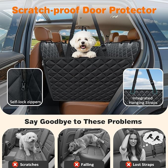 URPOWER Dog Car Seat Cover for Pets 100% Waterproof Seat Cover Hammock 600D Heavy Duty Scratch Proof Nonslip Durable Soft Back Seat Covers for Cars Trucks and SUVs - Image 3