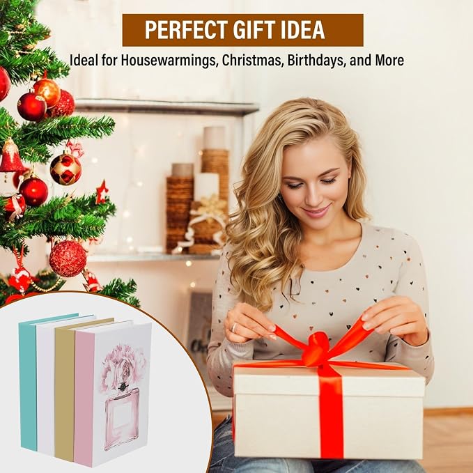 4 Pcs Decorative Books | Faux Blush Coffee Table & Shelf Decor | Soft Romantic Look for Living Room, Office and Entryway - Not Real, Tool-Free 2-Min Setup - Image 5