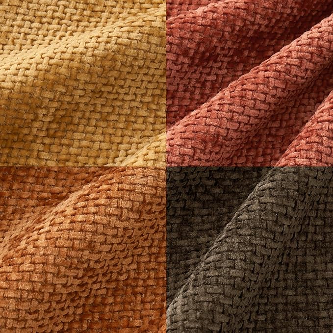 MIULEE Pack of 4 Orange/Yellow Couch Throw Pillow Covers 18x18 Inch Halloween Soft Decorative Chenille Pillows Farmhouse Accent Cushions for Boho Fall Home Decor Sofa Bedroom Living Room - Image 6