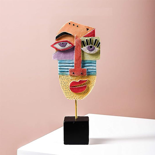 Wink - Handcrafted Statues Resin Abstract Sculpture for Home Decor Modern,African Art Tribal Figurines Decorations Items Accents Influencer Picks for Bookshelf,TV Stand,Living Room,Nightstand by HCCMLOVE