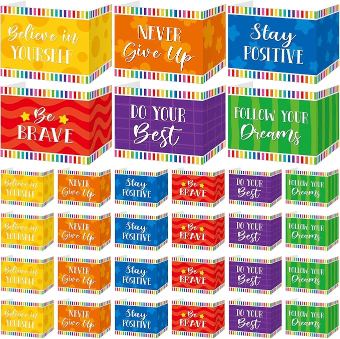 Affrolling 24 Pcs Inspirational Privacy Folders Bulk for Students Cardboard Privacy Boards Desk Divider Panel Waterproof Testing Divider for Classroom Back to School Study Supplies (Colorful) by Affrolling