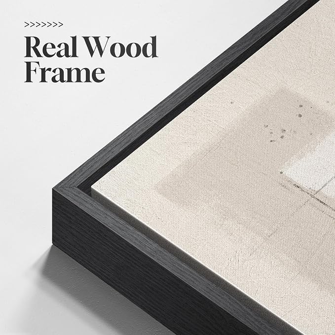 Large Framed Neutral Abstract Floral Wall Art, Set of 2 Black and Beige Modern Canvas Prints Paintings Artwork for Walls, Minimalist Pictures for Living Room, Dining Room, Bedroom Wall Decor 24x36 In - Image 5