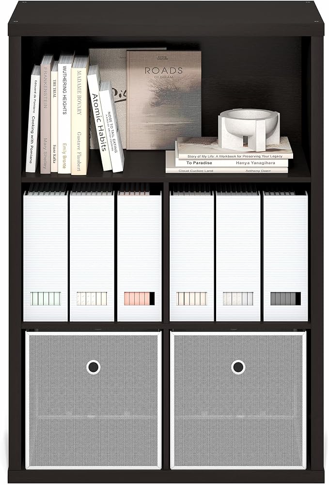 Furinno Cubicle 5-Cube Book Shelf, Extra Thick Frame Bookshelf, Dark Oak | Cube Storage Organizer Bookcase with Closed Back, 15.3 x 29.9 x 43.3, for Living Room, Bedroom, Home Office - Image 8