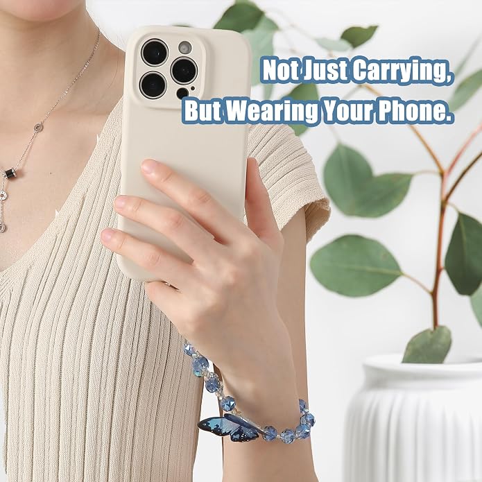 Phone Charm with Beaded Crystals, Anti-Theft Phone Strap, Hands-Free & Detachable Cellphone Lanyard, Cellphone Chain Wristlet with Tether Tab - Image 2
