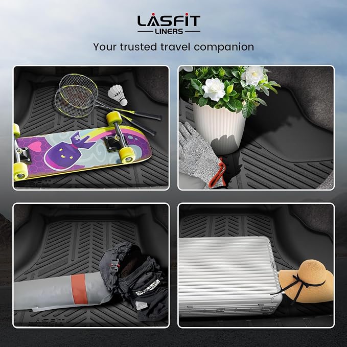 LASFIT Cargo Mat for Honda Accord 2008-2012, All Weather TPE Custom Fit Pet Friendly Easy Clean Trunk Mat Cargo Liner Accessories, Black - Image 6