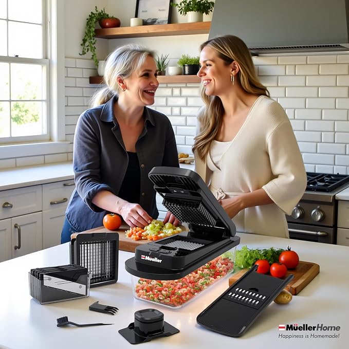 MUELLER HOME Pro-Series 10-in-1, 8 Vegetable Chopper & Mandoline Slicer | Food-Prep Tool, Fruit Cutter, Dicer, Veggie Chopper with Container, Kitchen Essentials, House Warming Gifts New Home, Black - Image 9