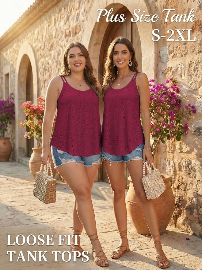 ATHMILE Women's Tank Tops Sleeveless Summer Top Spaghetti Strap Spring Shirt Loose Fit Beach Vacation 2026 Casual - Image 5