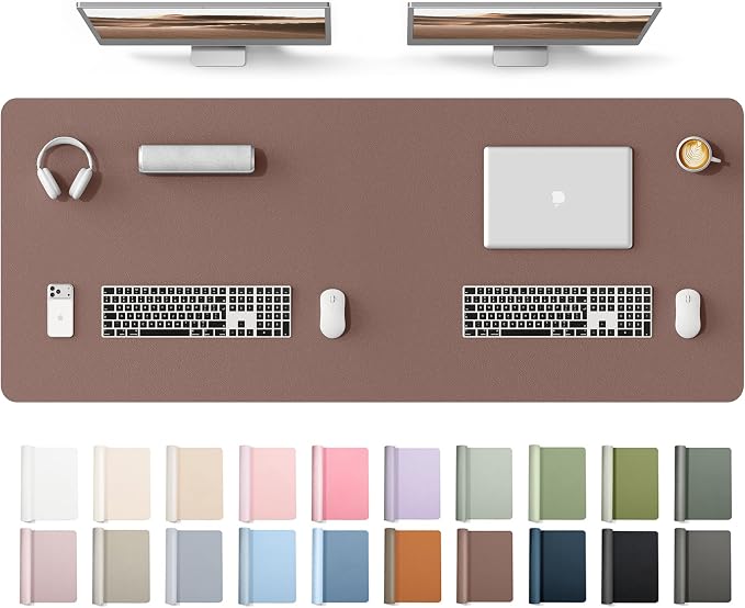 YSAGi Leather Desk Protector, Office Mat, Large Mouse Mat, Non-Slip PU Leather Blotter, Laptop Desk Mat, Waterproof Writing Pad for Office and Home(Chocolate, 63" x 24") by YSAGi