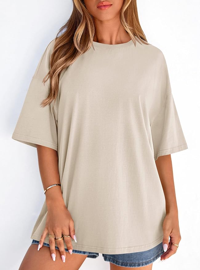 PRETTYGARDEN Womens 2026 Spring Going Out Tops Casual Short Sleeve Crewneck Loose Fit Basic Oversized T Shirts Summer Outfits - Image 7