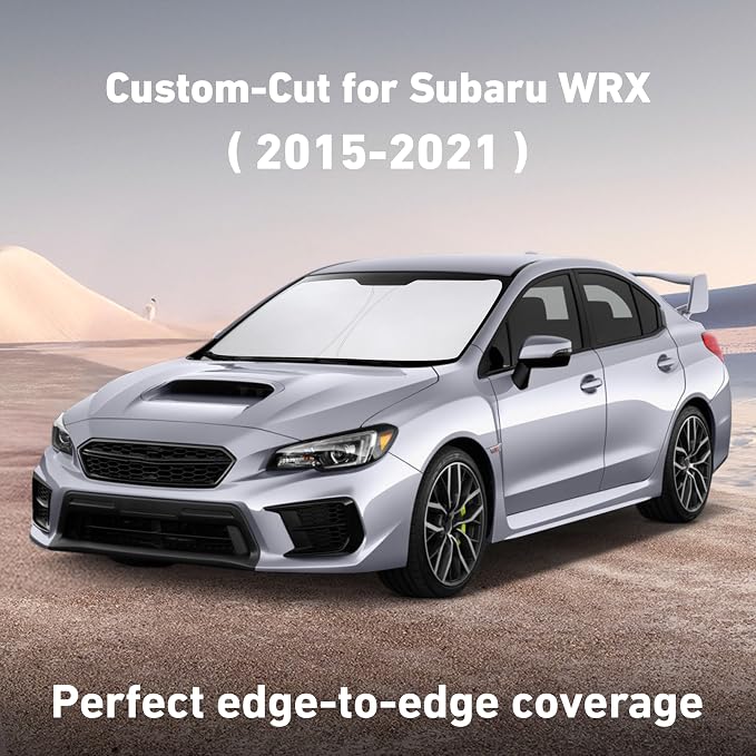 EcoNour Windshield Sunshade Compatible for Subaru WRX STI 2015-2019 2020 2021, Sun Visor for Front Windshield & Window Sun Shade Cover, UV Heat Blocker & Protector, Car Accessories - Image 2