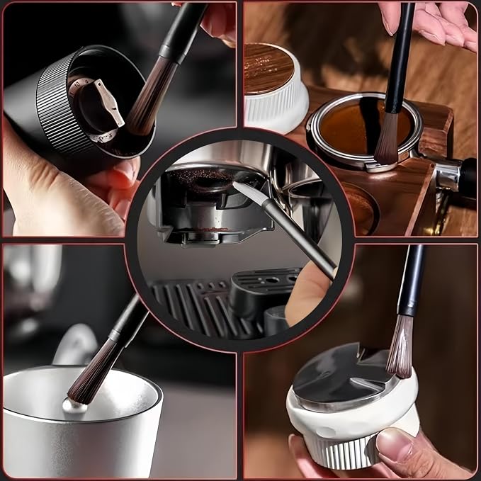 3-Piece Coffee Brush Grinder Cleaning Tool Household Cleaning Brush Set For Removing Coffee Grounds and Table Top Bar Coffee Powder - Image 6