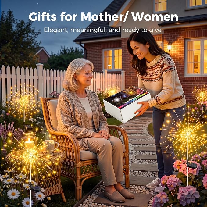 btfarm 8 Pack Solar Garden Lights, Firework Lights Solar Powered-Warm White | 120LED 8 Mode Waterproof Twinkle Fairy Light Outdoor Outside for Yard Pathway Lawn Pool Patio Christmas Decorative - Image 5