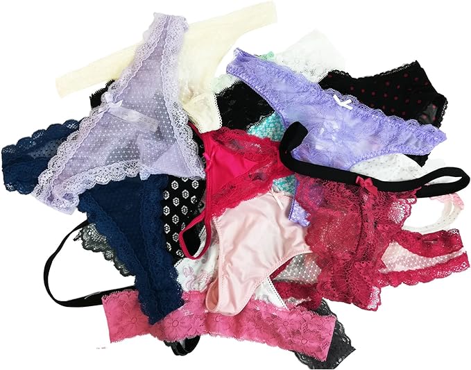 jooniyaa Thongs for Women Variety Pack 20 Pairs – Assorted Lace G-String T-Back Panties, Soft Breathable Underwear XS-3XL - Image 2