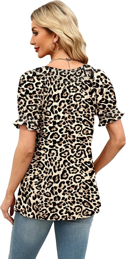 WIHOLL Womens Short Sleeve Square Neck Summer Tops Dressy Casual Blouses Trendy Clothes 2026 - Image 6