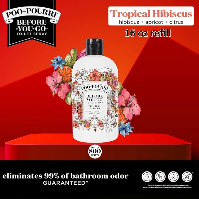 Poo-Pourri Before-You-Go Toilet Spray 16-Ounce Refill Bottle, Tropical Hibiscus - Image 3