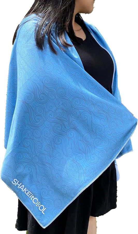 SHAKEitCOOL Large Cooling Shawl - Instant Heat Relief for Outdoor Events by SHAKEitCOOL