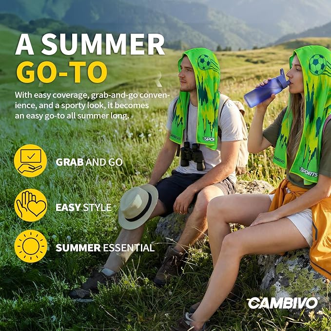 CAMBIVO Cooling Hoodie Towel for Men and Women, Lightweight Breathable Sun Protection Cover for Head, Neck, Ears, Face, Cooling Clothing for Extreme Heat, Sports Outdoors, Travel - Image 9