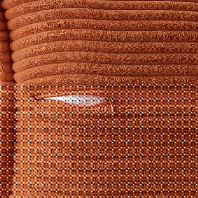 MIULEE Fall Rust Decorative Throw Pillow Covers for Couch Bed Livingroom 20x20 Inch Set of 2 Boho Accent Throw Pllows Broadside Striped Patchwork Soft Corduroy Pillowcases, Terracotta - Image 3