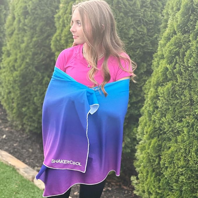 SHAKEitCOOL Large Cooling Shawl - Instant Heat Relief for Outdoor Events - Image 2